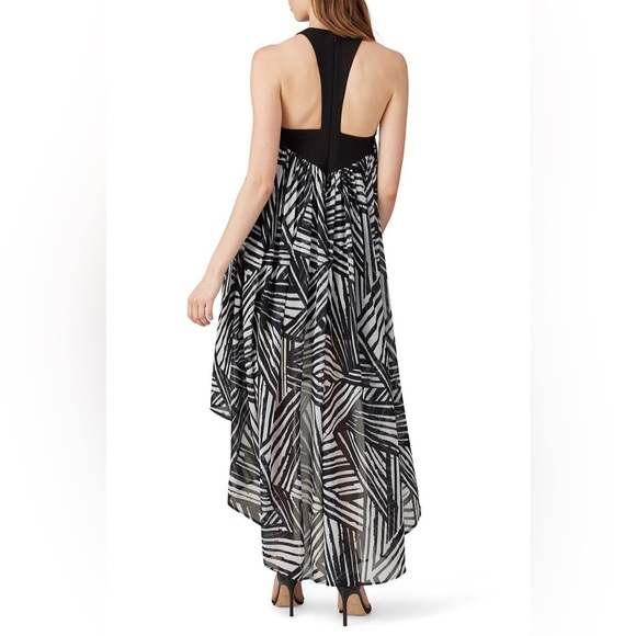 TOCCIN Black & White High-Low Chiffon Maxi Dress $695 Designer Resort Gown - Picture 4 of 6